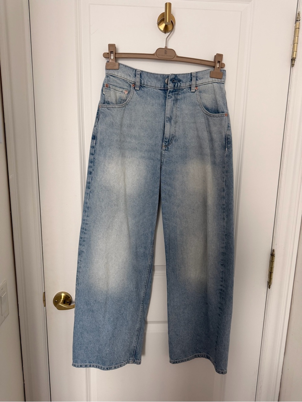 DL1961 Taylor Barrel High-Waist Wide-Leg Women’s Jeans - Light Blue